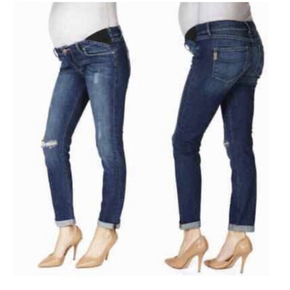 PAIGE Jimmy Jimmy Straight Leg Cuffed Premium Maternity Denim Size 29” - Picture 1 of 13